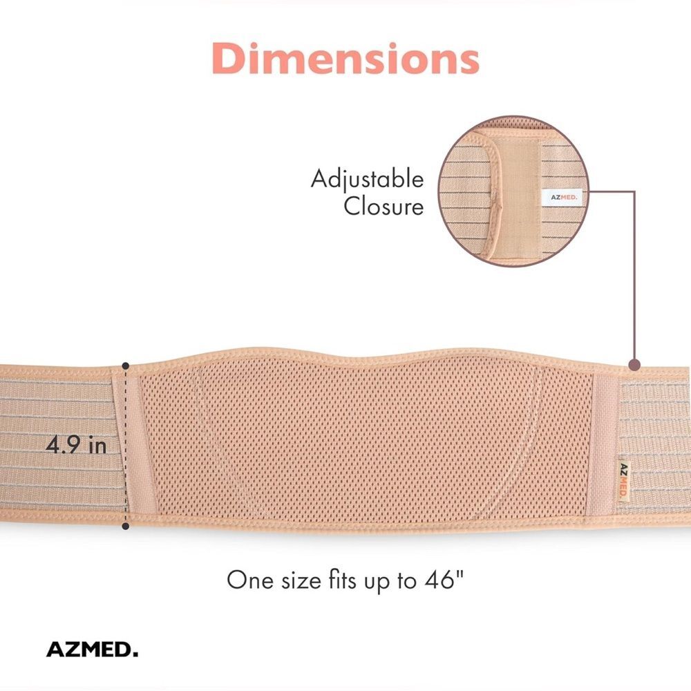 AZMED Maternity Belt Back Support - Adjustable Abdominal Binder for Pregnancy - Picture 3 of 10